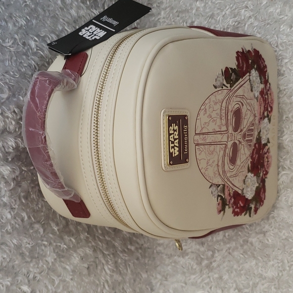 NWT Loungefly Darth Vader Floral embroideries mini backpack - Picture 7 of 16